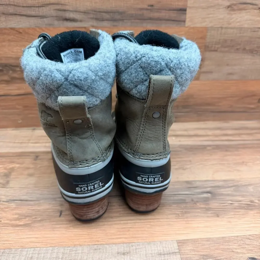 Sorel Women's Size 6.5 Slimpack Lace II Waterproof Insulated Boot Gray/Black